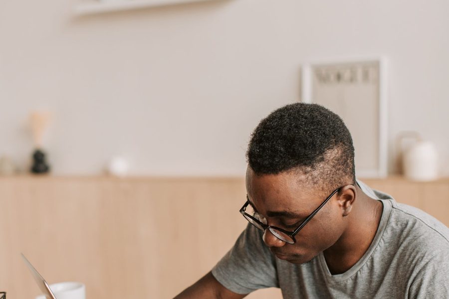 Graduate student studying